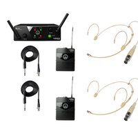 AKG WMS40 Mini Dual Beltpack Wireless System US45-A/C with Unidirectional Headworn Microphones