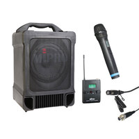 Mipro MA707 70W Portable Battery PA System with CD Player, Lapel & Handheld Wireless Microphones