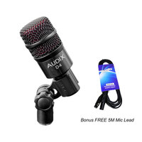 Audix D4 Dynamic Bass & Instrument Microphone + Bonus 5M XLR Mic Lead