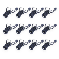 Set of 12 x BravoPro Par-16 Birdie+ LED Par Can with Piggy Back Plug - Black