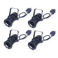 Set of 4 x BravoPro Par-16 Birdie+ LED Par Can with Piggy Back Plug - Black