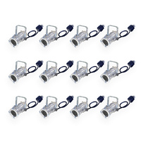 Set of 12 x BravoPro Par-16 Birdie+ LED Par Can with Piggy Back Plug - Silver