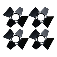 Barndoor with Round 170mm Diameter Mounting - Black x4