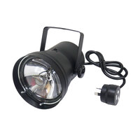 BravoPro Black Pinspot with 240v Piggy Back Plug and Fitted with Par 36 4515 Lamp