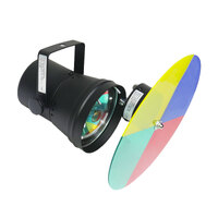 BravoPro Black Par 36 Pinspot with Lamp, Colour Wheel and 240v Rotator