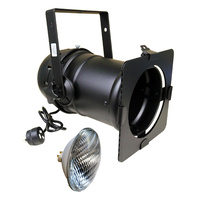 Par 56 Pro Can Black with Lamp, Par Safe Square Colour Frame & Piggy Back Plug Top