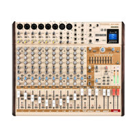 Phonic AM14GE Mixer 6-Mono 4-Stereo Input 2-Group Analog Mixer with Bluetooth, DFX plus Compressors, Graphic EQ, USB Interface and TF Recorder