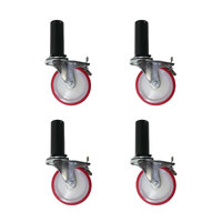 Set of 4 x RATstands SpeedDeck Castors to convert a platform module into a trolley