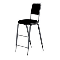 RATstands Conductor's Chair with Back and Adjustable Legs - Black