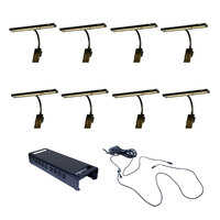 RATstands Apollo LED Clip-On Light x8 with 1 x DMX Power Supply and Cable Set