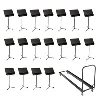 RATstands Performer 3 Music Stands with Extra Lip x18 and Storage Trolley