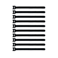 Velcro Tie 12mm x 200mm Light Duty - Black 10 pieces