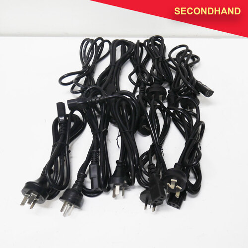 Lot of 10 IEC-240v Appliance Leads Various Lengths 1 to 2 Metres (C) (secondhand)