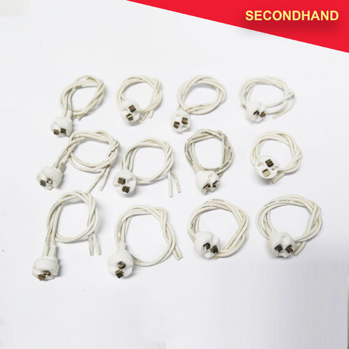 Set of 12  GZ6.5 Lamp Bases with 200mm Tails  (secondhand)