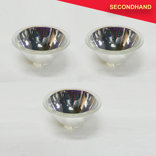 Set-of-3 Coemar Glass Reflectors Outside Diameter: 126mm, Inside: 33 x 24mm  (secondhand)