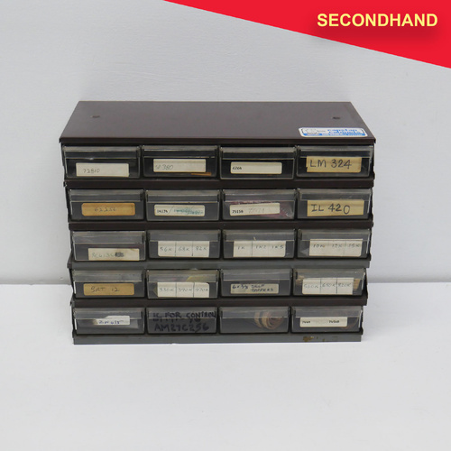 Lot-of Assorted Electronic Components including Thick Film & Resistors in Capstan Cabinets (secondhand)