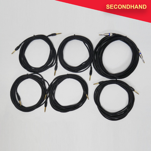 Lot-of-6  6.35mm TRS Jack to 6.35mm TRS Jack - Approximately 5~7 Metre Length  (secondhand)