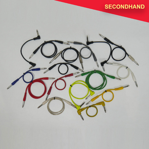Lot-of-16  6.35mm TS Jack to 6.35mm TS Jack - Approximately 0.5~1 Metre Length  [A] (secondhand)