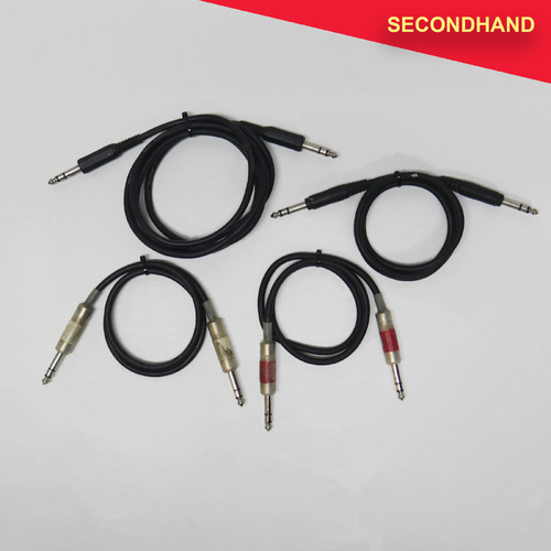 Lot-of-4   6.35mm TRS Jack to 6.35mm TRS Jack - Approximately  0.6m~1.2m  Length  (secondhand)