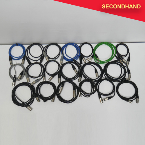Lot-of-19  3-pin XLR Male-Female Balanced Cables - Approximately 1~2m length [F] (secondhand)