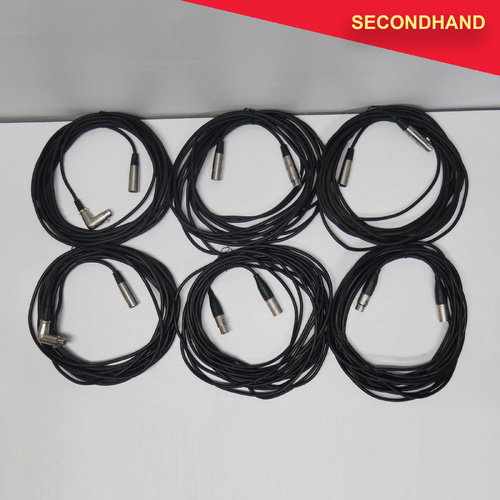 Lot-of-6  3-pin XLR Male-Female Balanced Cables - Approximately 7~10m length [P] (secondhand)