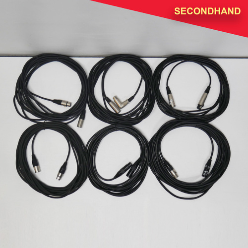 Lot-of-6  3-pin XLR Male-Female Balanced Cables - Approximately 7~10m length [R] (secondhand)