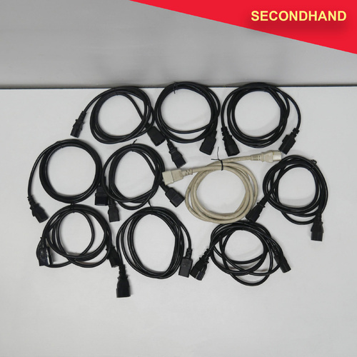 Lot-of-10  IEC Male to IEC Female - Approximately 1~2m Length [A]  (secondhand)