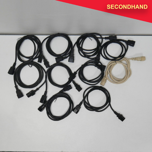 Lot-of-10  IEC Male to IEC Female - Approximately 1~2m Length [C]  (secondhand)