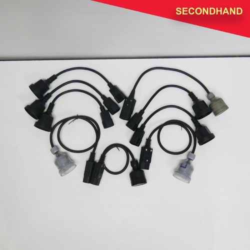 Lot-of-9  IEC Male to 240v 3-pin Socket - Approximately 0.15~0.5m Length  (secondhand)