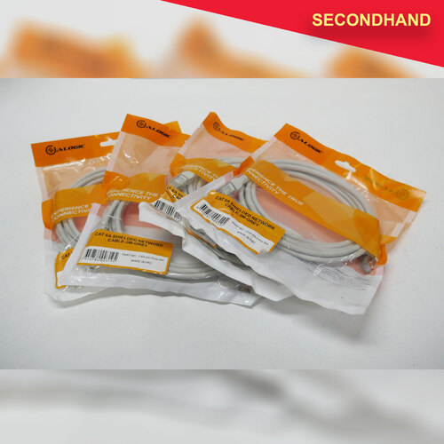 Set of 4x 3M Grey Cat 6 Cables - New in Sealed Packets (secondhand)