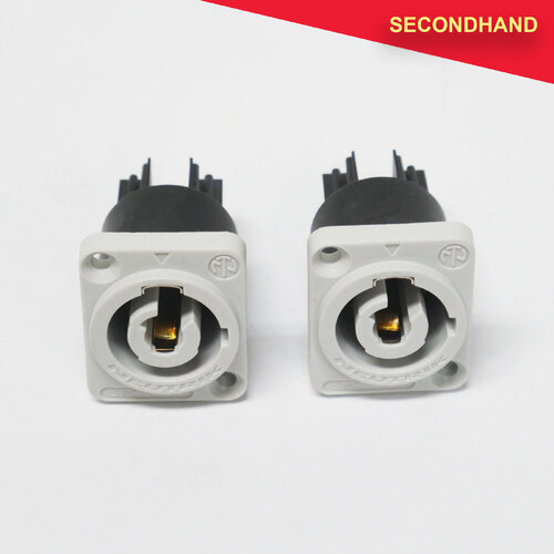 Set-of-2 x Neutrik PowerCON Chassis Mount Sockets - Grey (secondhand)
