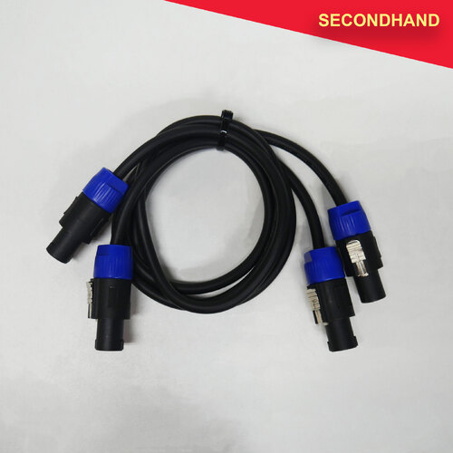 Pair of 1M Speakon-Speakon Speaker Cables 2-core Cable (secondhand)