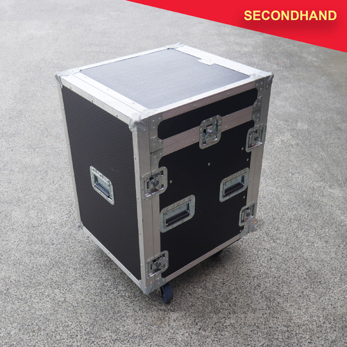 10RU Rack on Wheels with Front & Rear Lids and Mixer Space on Top  (secondhand)
