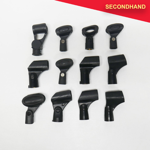 Lot-of-12 Assorted Microphone Holders (secondhand)