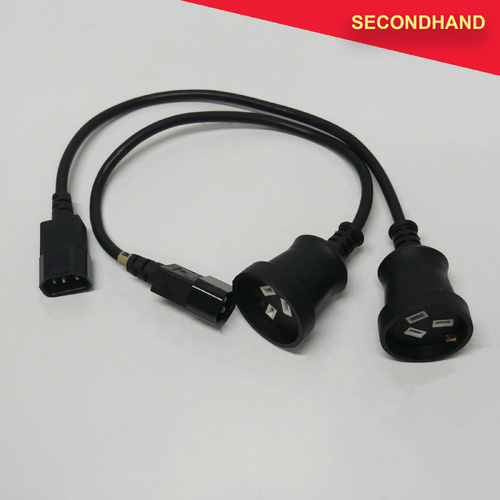 Pair-of 400mm IEC to 3-pin 240V Socket (secondhand)
