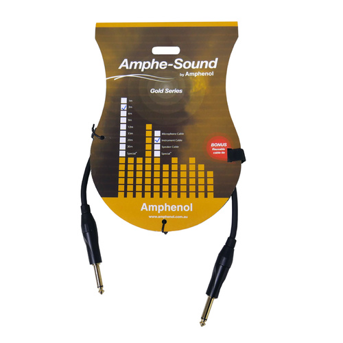 Amphenol APJJ03 3M 6.35mm TS Jack Plug to 6.35mm TS Jack Plug