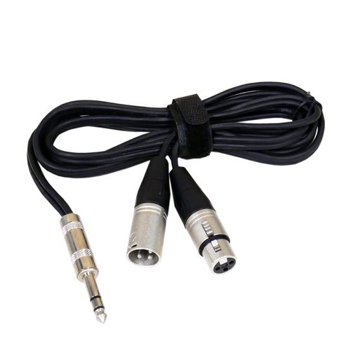 2M 6.35mm TRS Jack Plug to 1 x XLR Female and 1 x XLR Male