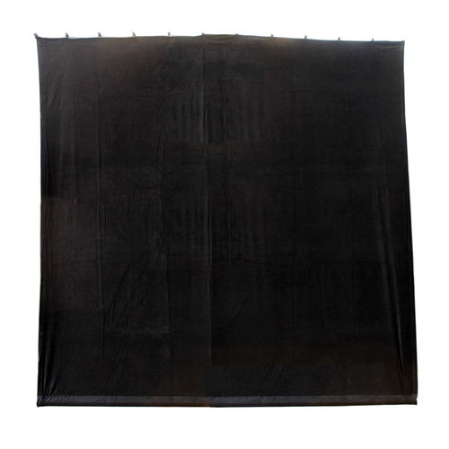 BravoPro 33BBK 3M x 3M Black Cotton Velvet Curtain - Flat