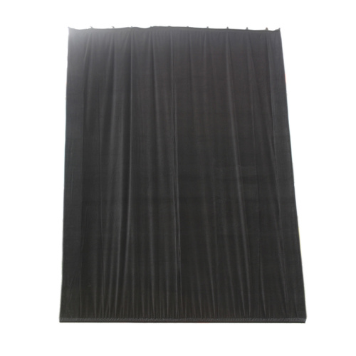 BravoPro 34ABK 3M x 4M Black Cotton Velvet Curtain - Gathered