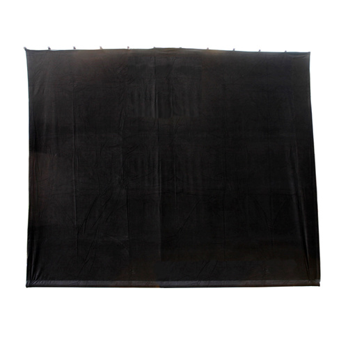 BravoPro 3X2.5BBK 3M x 2.5M Black Cotton Velvet Curtain - Flat