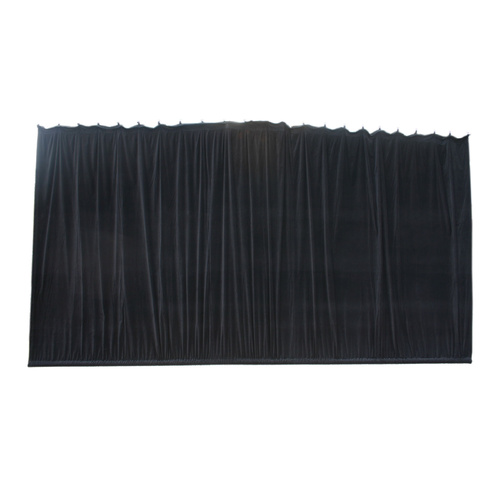BravoPro 63ABK 6M x 3M Black Cotton Velvet Curtain - Gathered