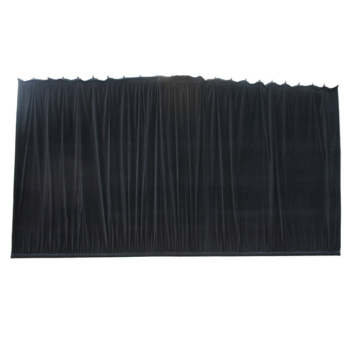 BravoPro 84ABK 8M x 4M Black Cotton Velvet Curtain - Gathered