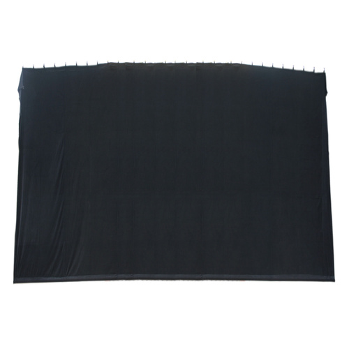 BravoPro 96BBK 9M x 6M Black Cotton Velvet Curtain - Flat