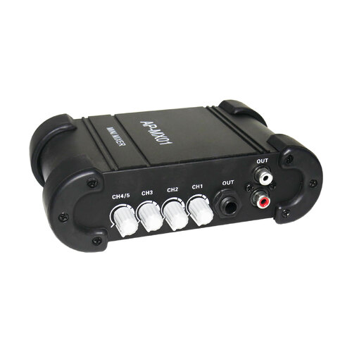 BravoPro APMX01 4-Channel Mini Mono Line Mixer with Power Supply