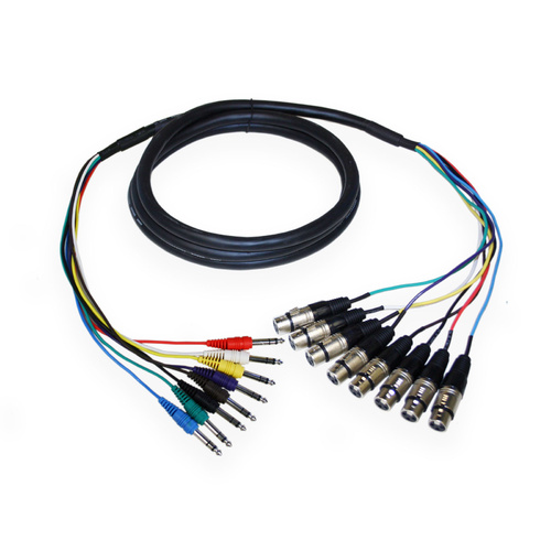 BravoPro APSC2443-03  3M 8-Way 3pin XLR Female - 6.35mm TRS Jack