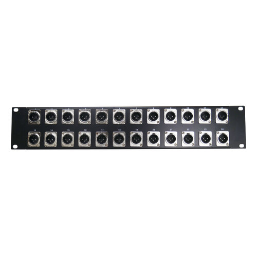 BravoPro BP-004 2RU Rack Mount Patch Bay with 24 x 3-pin Male XLR