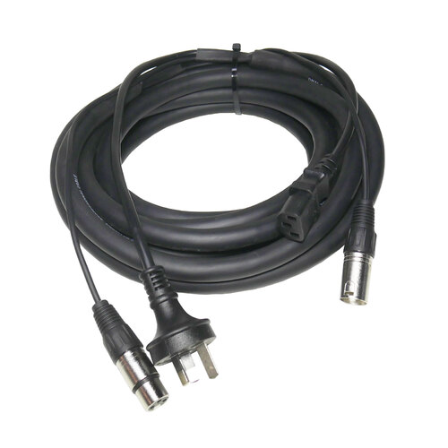 BravoPro PA001-06B 6M Power & Audio Combo Cable XLR3 & IEC 240V