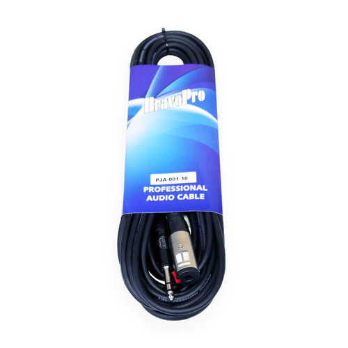 BravoPro PJA001-10 10m Headphone Extension Cable - Black
