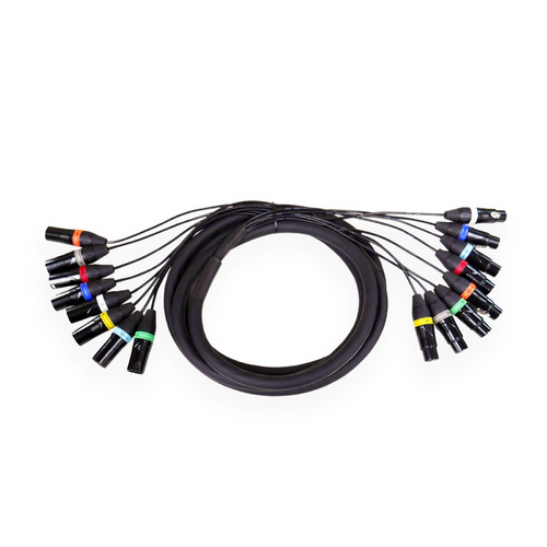 BravoPro PM001B-03 3M 8-way Multicore 3-pin XLR Male to 3-pin XLR Female