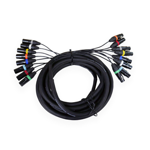 BravoPro PM001B-06 6M 8-way Multicore 3-pin XLR Male to 3-pin XLR Female